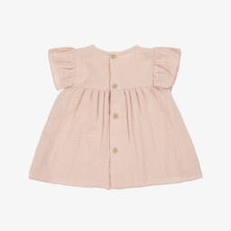 Babidu-Girls' Delicate Pink Muslin Frock | Childrensalon Outlet