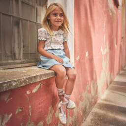 Babidu-طقم فاخر للبنات باللون العاجي والأزرق | Childrensalon Outlet