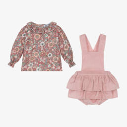 Babidu-Girls Floral Corduroy Shorts Ensemble | Childrensalon Outlet