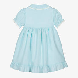 Babidu-Girls Green Cotton Dress | Childrensalon Outlet