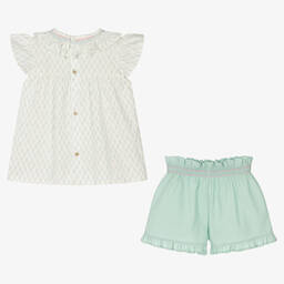 Babidu-Блузка и зеленые шорты из хлопка | Childrensalon Outlet