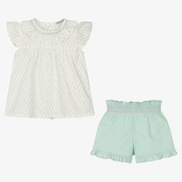 Babidu-Блузка и зеленые шорты из хлопка | Childrensalon Outlet