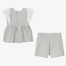 بابيدو -طقم شورت قطن لون رمادي للبنات | Childrensalon Outlet