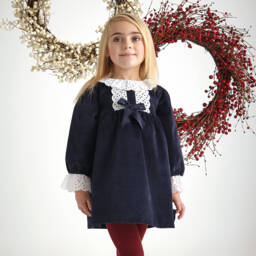 Babidu-Girls Midnight Velvet Dress | Childrensalon Outlet