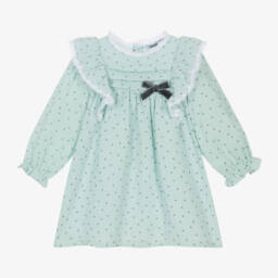 Babidu-Girls Mint Star Muslin Dress | Childrensalon Outlet