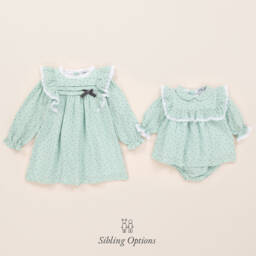 Babidu-Girls Mint Star Patterned Dress | Childrensalon Outlet