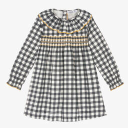 Babidu-Синее платье в мелкую клетку для девочек | Childrensalon Outlet