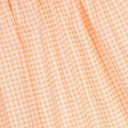 Babidu-Girls Orange Cotton Gingham Dress | Childrensalon Outlet