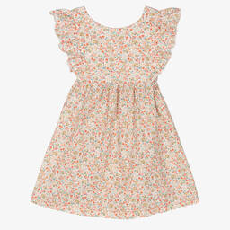 Babidu-Оранжево-зеленое платье в цветочек | Childrensalon Outlet