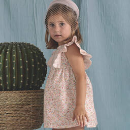 Babidu-Оранжево-зеленое платье в цветочек | Childrensalon Outlet