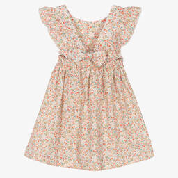 Babidu-Оранжево-зеленое платье в цветочек | Childrensalon Outlet