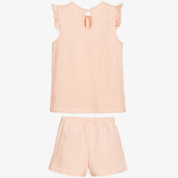Babidu-Girls Peach Jersey Short Pyjamas | Childrensalon Outlet