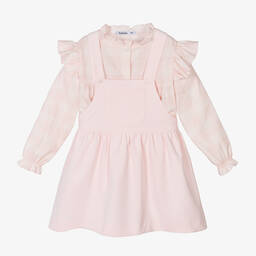 Babidu-Girls Pink Blouse & Corduroy Dress Set | Childrensalon Outlet