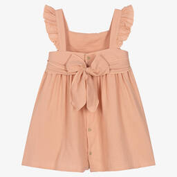Babidu-Girls Pink Cotton Dress | Childrensalon Outlet