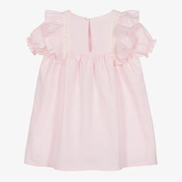 Babidu-Girls Pink Cotton Dress | Childrensalon Outlet