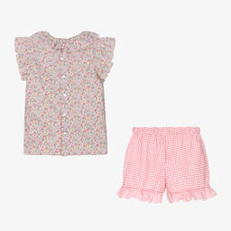 Babidu-بيجاما شورت قطن لون زهري للبنات | Childrensalon Outlet