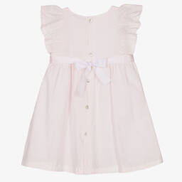 Babidu-Розовое платье из хлопка плюмети | Childrensalon Outlet