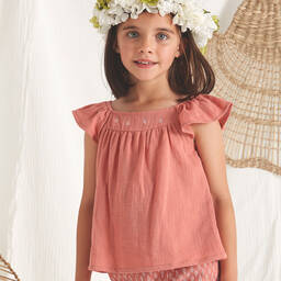 Babidu-Розовый топ и шорты из хлопка | Childrensalon Outlet