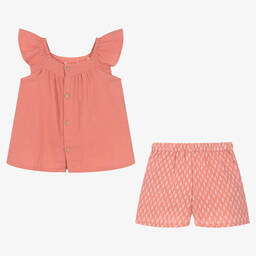 Babidu-Розовый топ и шорты из хлопка | Childrensalon Outlet