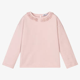 Babidu-Girls Pink Cotton Sweatshirt | Childrensalon Outlet