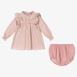 Babidu-Girls Pink Embroidered Dress | Childrensalon Outlet