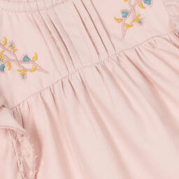 Babidu-Girls Pink Embroidered Dress | Childrensalon Outlet