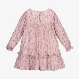 Babidu-Girls Pink Floral Dress | Childrensalon Outlet