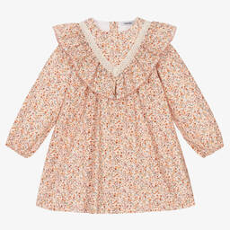 Babidu-Girls Pink Floral Ruffle Dress | Childrensalon Outlet