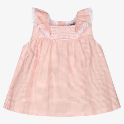 Babidu-Girls Pink Gingham Dress Set | Childrensalon Outlet