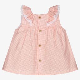 Babidu-Girls Pink Gingham Dress Set | Childrensalon Outlet