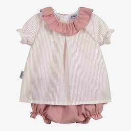 Babidu-Girls Pink & Ivory Shorts Set | Childrensalon Outlet