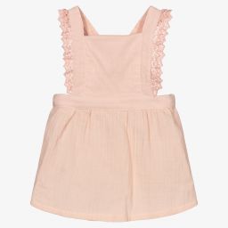 Babidu-Girls Pink Pinafore Dress  | Childrensalon Outlet