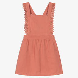 Babidu-Girls Pink Pinafore Dress | Childrensalon Outlet