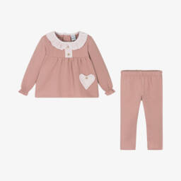 Babidu-Girls Pink Ruffle Collar Set | Childrensalon Outlet