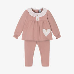 Babidu-Girls Pink Ruffle Collar Set | Childrensalon Outlet
