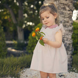 Babidu-Girls Pink Striped Dress | Childrensalon Outlet