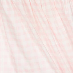 Babidu-Girls Pink & White Check Cotton Dress | Childrensalon Outlet