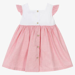 Babidu-Girls Red Cotton Dress | Childrensalon Outlet