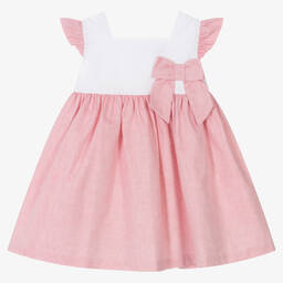 Babidu-Girls Red Cotton Dress | Childrensalon Outlet