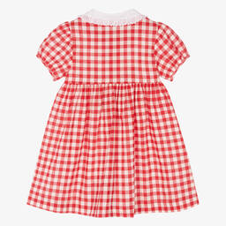 Babidu-Girls Red Gingham Cotton Dress | Childrensalon Outlet