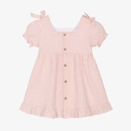 بابيدو -فستان زهري من الكتان والقطن للبنات | Childrensalon Outlet