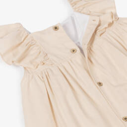 Babidu-فستان بناتي ناعم من القطن البيج | Childrensalon Outlet