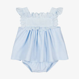 Babidu-Мягкий текстурированный комплект шорт для девочек в голубом цвете | Childrensalon Outlet