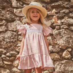 Babidu-Girls Soft Pink Muslin Frock | Childrensalon Outlet