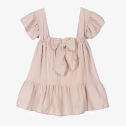 Babidu-Girls Soft Pink Muslin Frock | Childrensalon Outlet