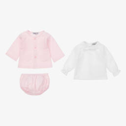 Babidu-Girls Soft Pink Shorts Ensemble | Childrensalon Outlet