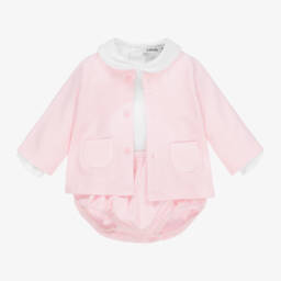 Babidu-Girls Soft Pink Shorts Ensemble | Childrensalon Outlet
