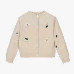 بابيدو -كارديغان بورود مطرزة لون عاجي للبنات | Childrensalon Outlet