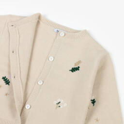 بابيدو -كارديغان بورود مطرزة لون عاجي للبنات | Childrensalon Outlet