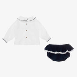 Babidu-Girls Velvet Shorts and Blouse Set | Childrensalon Outlet